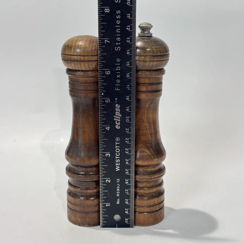 Vintage Princess House Wood Salt & Pepper Grinder Shaker Set Japan‎ Mid Century